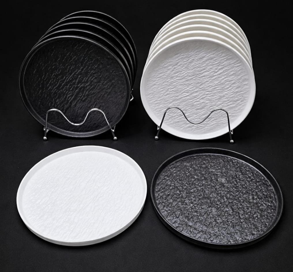 Rock glazed dinner plates